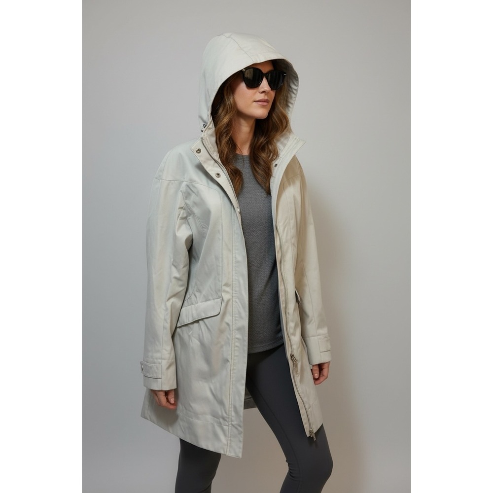 TRUE NORTH Hooded Rain Jacket Medium Grey Lightweight Outdoor
